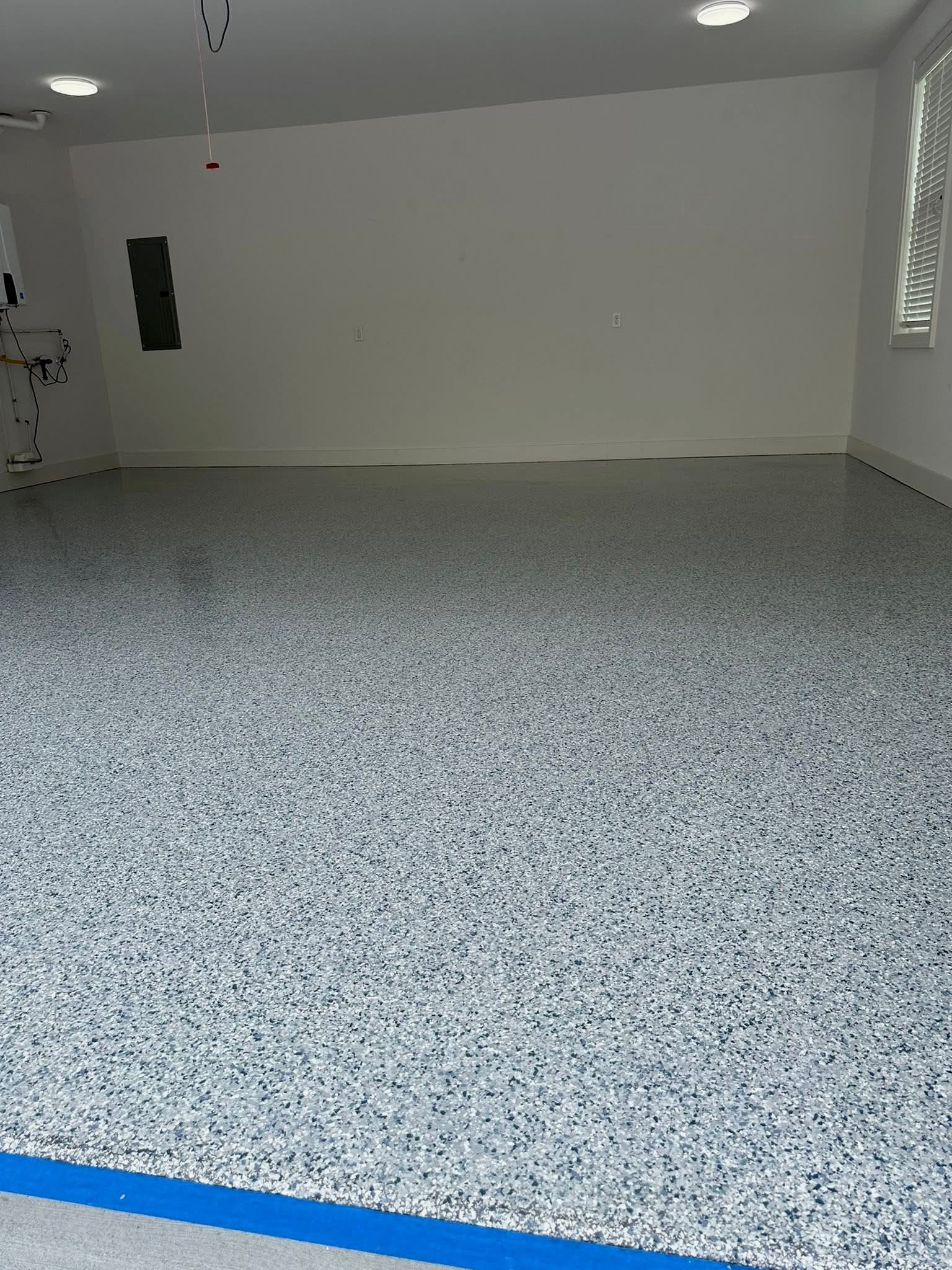 Gallery photos for Cracked Garage Floor Gets a Full Epoxy Flake Makeover: Image #1