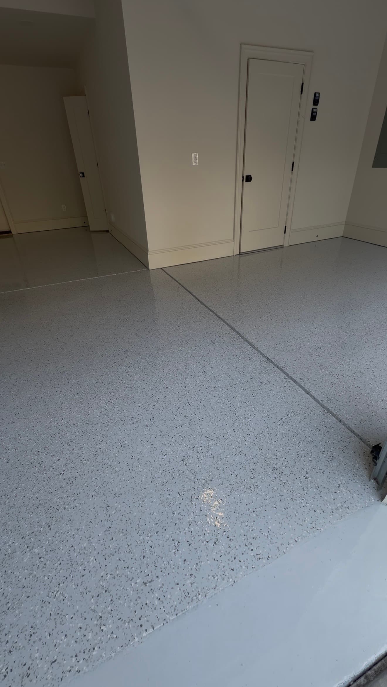 Gallery photos for Garage Floor Goes From Dull Concrete to Showroom-Worthy Epoxy Flakes: Image #1